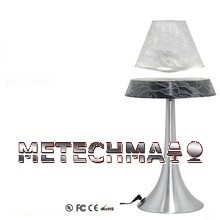 MF1123 Zwevende lamp marmerlook wit/zwart met aluminium voet