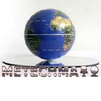 MD0121 Draaiende wereldbol op spiegelplaat geologisch