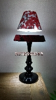 MF1212 Lamp met zwevende lampenkap zwart/rood met bloem motief