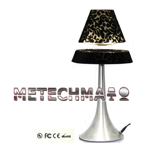 MF1113 Lamp met zwevende lampenkap aluminium/zwart met modern bloem motief